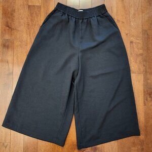 Aritzia Wilfred women's wide leg cropped black pants in size medium